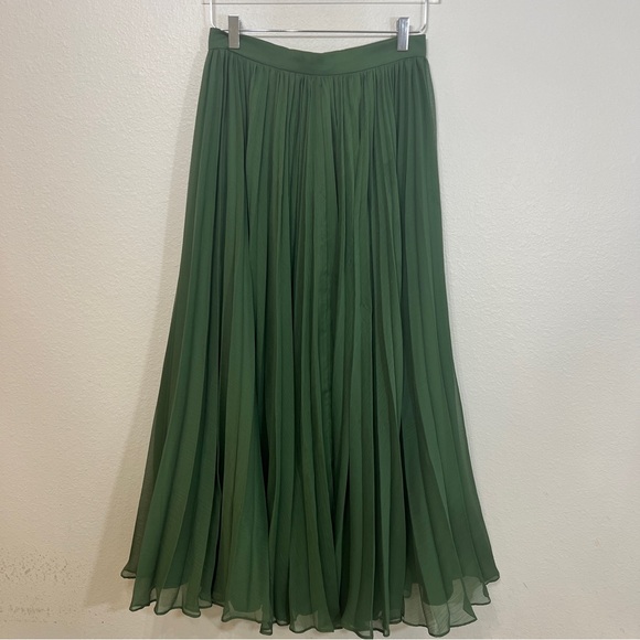 ANTHROPOLOGIE PANKAJ & NADHI pleated maxi skirt green - Picture 2 of 8